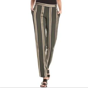 Theory Olive Striped Trousers